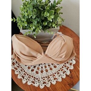 Smart‎ Sexy 38D Lightly Lined Underwire Swim Top Convertible Straps Beige